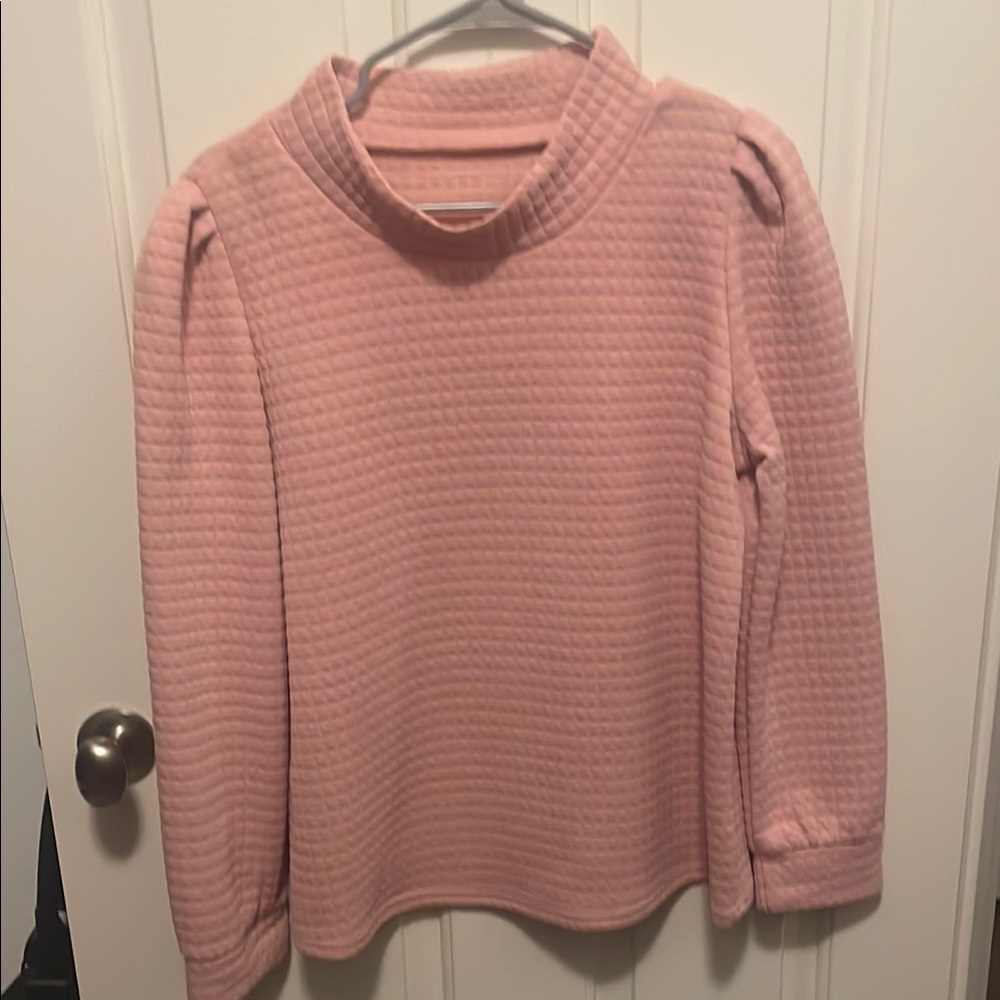 SHEIN Pink Cowl Neck Sweater with Cozy Knit Texture